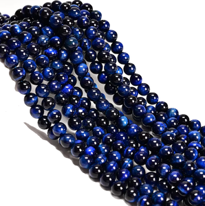 Natural Crystal Necklace Smooth Blue Tiger eye <b>Beads</b> Polished <b>Red</b> Stone Jewelry Loose Strand Wholesaler Gemstone for Healing - Product Image 1