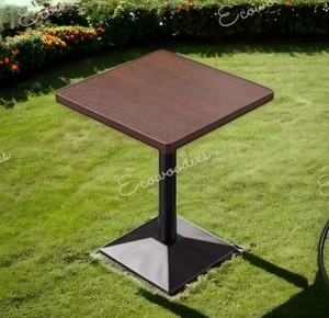 Mesa de cafetería de altura de barra cuadrada de lujo con base redonda, mesa de restaurante cuadrada de 4 plazas, mesa de comedor de restaurante de diseño moderno para Hotel - Product Image 3