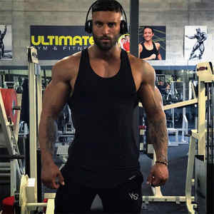 Camisetas sin mangas con tirantes atléticas personalizadas para hombre, ropa de gimnasio esencial de estilo informal transpirable de algodón 100% para entrenamiento de Culturismo - Product Image 4