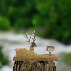 Portavelas de Metal pequeño con forma de Animal de madera único Nuevos artículos para decoraciones navideñas MOQ 100PCs - Product Image 2