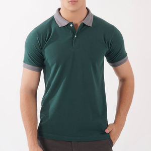 Logo personnalisé du fabricant hommes pour polos à manches courtes 100% tissu tricoté respirant anti-rides quantité minimale de commande bas vente en gros - Product Image 1