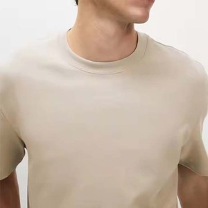 Camiseta de manga corta de algodón con cuello redondo de 200gms para hombre, camisetas informales holgadas simples de Color sólido, gran oferta, camisetas de diseño en blanco - Product Image 3