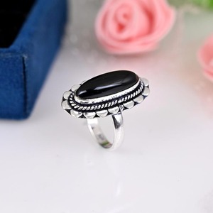 Bague en argent sterling 925 avec pierre précieuse en agate plaquée rhodium, style bohème tendance, cadeau de mariage pour femme - Product Image 4