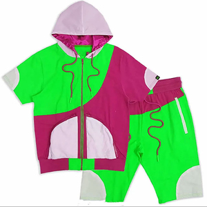 Conjunto de pantalones cortos cortavientos de primavera y verano hechos a medida Unisex, bloque de Color, Nailon/poliéster, impermeable, a prueba de viento, estampado para hombres y mujeres - Product Image 4
