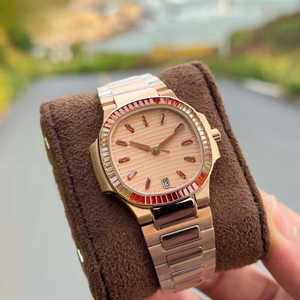 Montre mécanique analogique pour homme, en acier inoxydable de luxe, avec bracelet en cuir, sertie de diamants moissanite arc-en-ciel, résistante à l'eau, tendance - Product Image 2