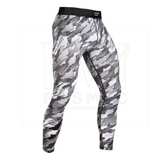 Leggings de sport sublimés pour hommes, taille haute, coupe ajustée, en coton/fibre de bambou respirant 220g, pour le jogging et l'entraînement, avec options de marques privées - Product Image 2