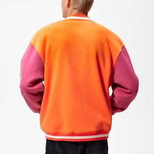 Oem Custom Winter Coated Wool Embroidery Mens <b>Fleece</b> Letter Bomber Baseball Varsity <b>Jacket</b> with Front Logo - Product Image 4