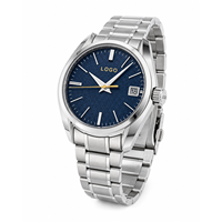 Montre de plongée 100m avec logo personnalisé, verre saphir double bombé, date, bracelet en cuir, mouvement automatique NH35 GS, pour homme, 181