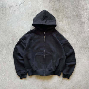 Sweat à capuche ample en molleton uni teint en hiver, respirant, à séchage rapide, en coton brossé, lourd 550 g/m², sweat à capuche ample personnalisé - Product Image 1