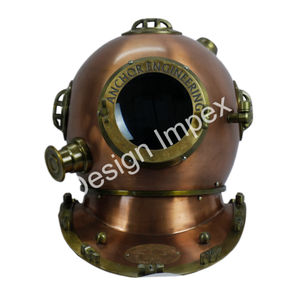 Casque de mécanique vintage artisanal de navire nautique indien ensemble de trois casques de plongée décoratifs maritimes de couleur personnalisée - Product Image 4