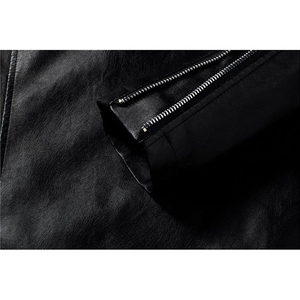 Men Casual Motorcycle Leather Jackets <b>Coat</b> Men Autumn Fashion Stand Collar Faux Leather Jacket <b>Coats</b> Men - Product Image 6