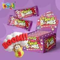 Permen Kunyah Rasa Buah Halal Grosir Label Pribadi Kustom 15g Sour Bombs Tipe Skittle-s Produsen Cina Permen Halal dalam Jumlah Besar