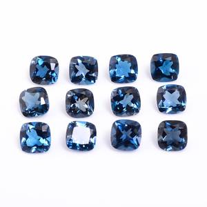Londres bleu topaze 10mm coussin coupe lâche pierres précieuses Quartz naturel pour la fabrication de bijoux meilleur prix fabricant - Product Image 3