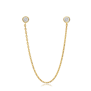 ต่างหูแบบห่วงเดี่ยว CZ สไตล์หรูหรา งานแฮนด์เมด แฟชั่นตุรกี ขายส่ง เงินแท้ 925 เครื่องประดับคุณภาพสูง - Product Image 1