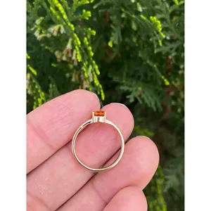 แหวนเพชรซิทรินทรงวงรีในทองคำ 14k - Product Image 5
