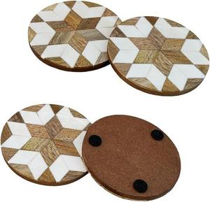 Luxury Resin and Wood Inlaid <b>Coasters</b> Classic Style with Exquisite Craftsmanship for Classy Dining and Living Spaces - Product Image 5