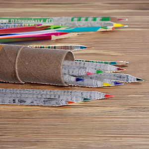 Juego de lápices de colores plantables de 10 árboles de papel reciclado, solución de escritura sostenible y gratuita - Product Image 3