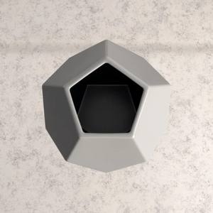 Jarrón Floral geométrico moderno hecho a mano, centro de mesa decorativo de cerámica blanca mate facetado para decoración del hogar, adorno de mesa de acento - Product Image 4