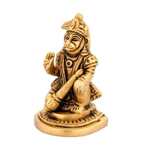Thủ công đồng thau hanuman ngồi tượng thủ công kim loại trang trí hanuman Ji murti thần tượng xe Bảng điều khiển văn phòng bàn Quà Tặng Ý Tưởng - Product Image 4