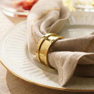 Laiton martelé Design rond de serviette or fini pour la maison mariage Banquet Hall dîner Table décoration accessoires - Product Image 5