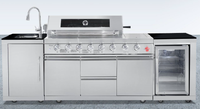 Barbecue portable moderne haut de gamme, électrique, au GPL, 6 brûleurs, sécurité des flammes, roues mobiles, construction en acier inoxydable, télécommande
