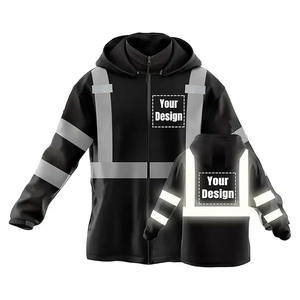 Gilet réfléchissant de sécurité de travail de protection à manches longues haute visibilité Offre Spéciale avec sangles réfléchissantes transparentes - Product Image 6