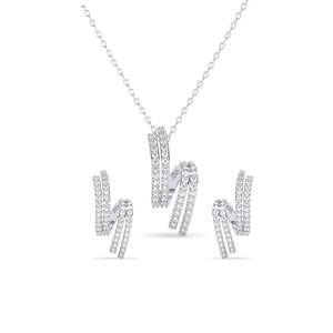 Juegos de Joyería Fina de Plata de Ley 925 Premium, Compre en Línea Elegantes Pendientes Colgantes - Product Image 1