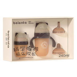 Logo personnalisé dessin animé <span class=keywords><strong>anti</strong></span> coliques bébé nouveau-né biberon ensemble boîte-cadeau sans BPA col large silicone souple biberon poignée - Product Image 6