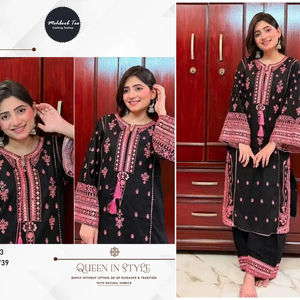 ชุดสلوار คามีซ ผ้าเรยอน แห้งเร็ว แบบอินเดีย-ปากีสถาน ลายปัก งานปักลาย Bandhani พร้อมผ้าคลุมไหล่  ความยาวระดับเข่า สำหรับงานปาร์ตี้ - Product Image 1