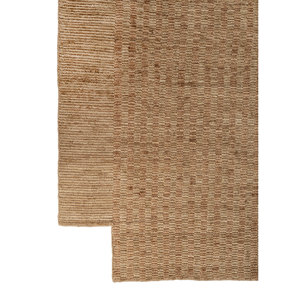 Handmade Large Area Contour Beige & <b>Brown</b> <b>Wool</b> Rug 9x12 Rectangle with Solid Striped Pattern for Home Hallway Use-Model Hwl-440 - Product Image 4