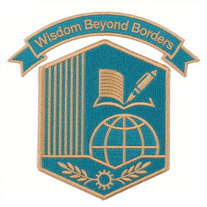 Patchs brodés en chenille personnalisés Lux Et Veritas Est 1890, bouclier doré, logo plume de livre bleu foncé, cœur, fleur pour chapeaux - Product Image 3