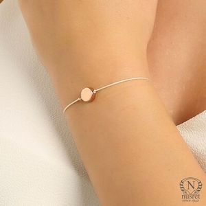 925 Sterling <b>Silver</b> Round Fashion <b>Cuff</b> <b>Bracelet</b> with Pink Cord - Product Image 1