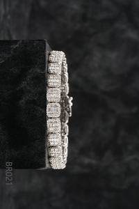 Bracelet Tennis Carré 13MM Argent 925 Bijoux Hip Hop Glacé Baguette Moissanite Diamant Bling Cluster Cercle Tennis Bracelet - Product Image 4