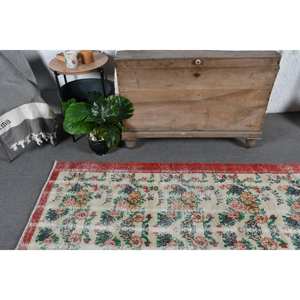 Alfombra Turca Vintage de Gran Tamaño, Estilo Kilim, Beige y Rojo, con Diseño de Patchwork, 6.2 x 3.6 pies, Rectangular, Material de Lana, Pelo Medio, Ecológica - Product Image 2