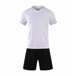 Conjunto de Camiseta de Fútbol Personalizada de Calidad Profesional de Secado Rápido 100% Poliéster con Cuello en V, Uniforme de Entrenamiento de Fútbol de Color Sólido para Clubes - Product Image 3