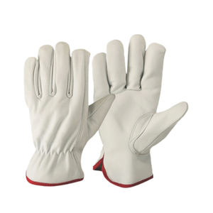 Guantes de conductor de cuero de grado profesional para operadores de maquinaria Combo de Palma y espalda de tela Materiales reciclados ecológicos - Product Image 6