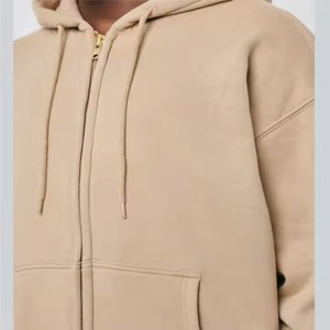 เสื้อฮู้ดมีซิปสำหรับผู้ชายผ้าขนแกะปักลายสีทึบผ้า2023สำหรับผู้ชาย - Product Image 6