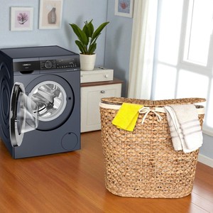ISLA Wholesale Eco Friendly Handwoven Water Hyacinth <b>Laundry</b> <b>Hamper</b> Butterfly Weave <b>with</b> Double <b>Lids</b> and Two Removable Liners - Product Image 3
