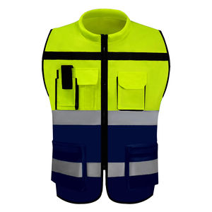Logo personnalisé gilet de sécurité en polyester haute visibilité vêtements de travail imperméables avec gilet réfléchissant pour les travailleurs de la construction routière - Product Image 1