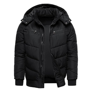 Men's Puffer Jacket Standard Winter <b>Coat</b> Warm Collar Color Block Zipper Windproof <b>Heated</b> Quick Dry OEM Service Nylon Front Logo - Product Image 1