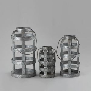 Galvanized <b>lantern</b> decorative <b>tea</b> <b>light</b> candle holder indoor and outdoor for Home decoration Hotel Restaurant wedding office - Product Image 1