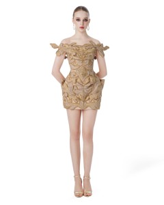 Robe SCULPTED RADIANCE _ robe de soirée de luxe haute couture de la marque locale vietnamienne - Product Image 1