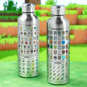 Botella de Agua de Acero Inoxidable con Diseño Clásico de Minecraft, con Pajita y Asas Clásicas para Acampar, Botella de Vacío Resistente - Product Image 5
