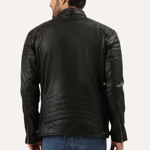 Chaqueta de cuero para hombre de moda superior Salida de fábrica Impermeable Peso medio con cuello levantado para invierno Precio barato - Product Image 3