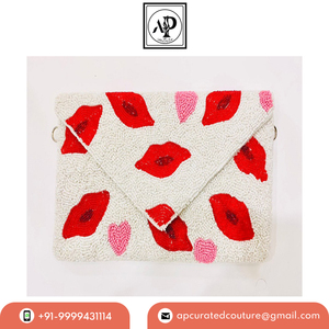 Embrague hecho a mano de estilo Vintage con borlas para mujer, bolso de mano hecho a mano con cuentas de lujo embellecedor Para Boda y fiesta de noche - Product Image 6