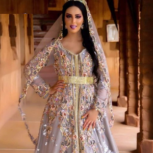 STYLISH--DESIGNER CAFTAN MARIAGE ROBE AVEC BRODERIE LOURD DE DABKA, CRISTAL VERRE PERLES, VERRE TRAVAIL DE la PIERRE POUR LE MARIAGE @ 2022 - Product Image 1