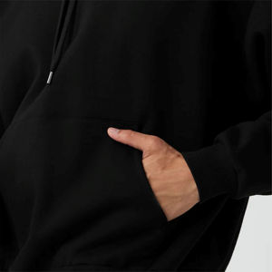 Sudadera con Capucha Unisex Negra Gruesa de Invierno, Talla 6XL, Tejido Francés de Alta Calidad, Logotipo Personalizado Bordado, Sudadera con Capucha para Hombre - Product Image 5