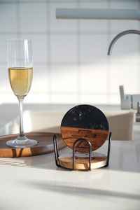 High Quality <b>Epoxy</b> Resin Agate Style Coaster Set, Artistic Marbled Effect Drink Pads for Luxury <b>Table</b> and Home Decor - Product Image 4