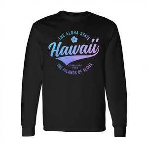 T-Shirt Vintage a Maniche Lunghe Souvenir dell'Alava'aina, Stato dell'Hawaii, T-Shirt Promozionale Vintage - Product Image 2