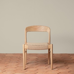 Silla de comedor tejida minimalista de teca para muebles de jardín - Product Image 2